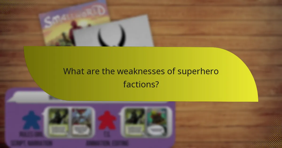 What are the weaknesses of superhero factions?